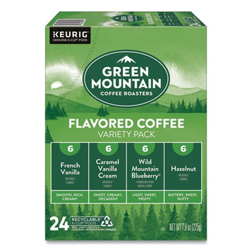 Green Mountain Coffee® Flavored Variety Coffee K-Cups, Assorted Flavors, 0.38 oz K-Cup, 24/Box Item: GMT9975