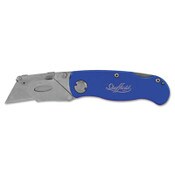 Great Neck® Sheffield Folding Lockback Knife, 1 Utility Blade, 2" Blade, 3.5" Aluminum Handle, Blue Item: GNS12113