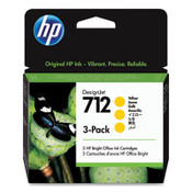 HP HP 712, (3ED79A) 3-Pack Yellow Original Ink Cartridges Item: HEW3ED79A