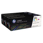 HP HP 305A, (CF370A-M) 3-Pack Cyan/Magenta/Yellow Original LaserJet Toner Cartridges Item: HEWCF370AM