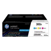 HP HP 202X, (CF500X-M) 3-Pack High-Yield Cyan/Magenta/Yellow Original LaserJet Toner Cartridges Item: HEWCF500XM