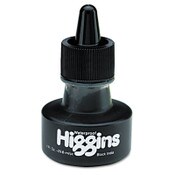 Higgins® Waterproof Pigmented Drawing Ink, 1 oz Bottle, Black Item: HIG44201