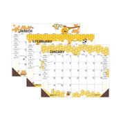 House of Doolittle™ Recycled Honeycomb Desk Pad Calendar, 18.5 x 13, White/Multicolor Sheets, Brown Corners, 12-Month (Jan to Dec): 2024 Item: HOD1566