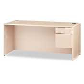 HON® 10700 Series "L" Workstation Desk with Three-Quarter Height Pedestal on Right, 66" x 30" x 29.5", Natural Maple Item: HON10783RDD