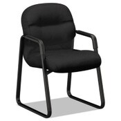 HON® Pillow-Soft 2090 Series Guest Arm Chair, Fabric Upholstery, 23.25" x 28" x 36", Black Seat, Black Back, Black Base Item: HON2093CU10T