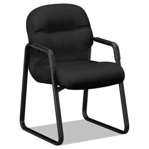 HON® Pillow-Soft 2090 Series Guest Arm Chair, Fabric Upholstery, 23.25" x 28" x 36", Black Seat, Black Back, Black Base Item: HON2093CU10T