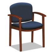 HON® 2111 Invitation Reception Series Wood Guest Chair, 23.5" x 22" x 33", Navy Seat, Navy Back, Cognac Base Item: HON2111COCU98