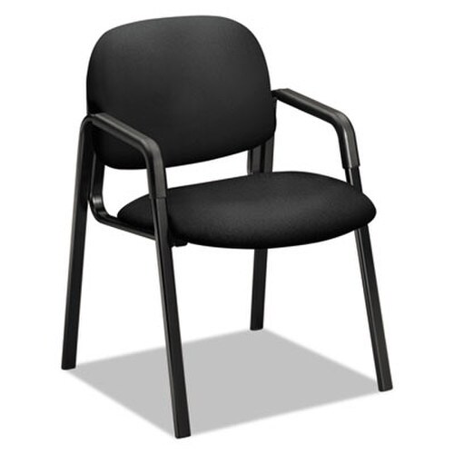 HON® Solutions Seating 4000 Series Leg Base Guest Chair, Fabric Upholstery, 23.5" x 24.5" x 32", Black Seat/Back, Black Base Item: HON4003CU10T