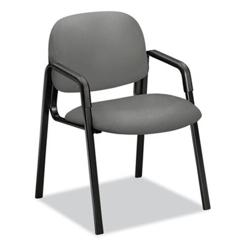 HON® Solutions Seating 4000 Series Leg Base Guest Chair, Fabric Upholstery, 23.5" x 24.5" x 32", Frost Seat/Back, Black Base Item: HON4003CU22T