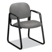 HON® Solutions Seating 4000 Series Sled Base Guest Chair, Fabric Upholstery, 23.5" x 25.5" x 33", Frost Seat/Back, Black Base Item: HON4008CU22T