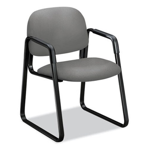 HON® Solutions Seating 4000 Series Sled Base Guest Chair, Fabric Upholstery, 23.5" x 25.5" x 33", Frost Seat/Back, Black Base Item: HON4008CU22T