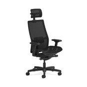 HON® Ignition 2.0 4-Way Stretch Mesh Back and Seat Task Chair, Supports Up to 300 lb, 17" to 21" Seat, Black Seat, Black Base Item: HONI2MSKY2IMTHR