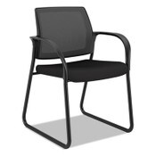 HON® Ignition Series Mesh Back Guest Chair with Sled Base, Fabric Seat, 25" x 22" x 34", Black Seat, Black Back, Black Base Item: HONIB108IMCU10