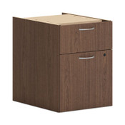 HON® Mod Support Pedestal, Left or Right, 2-Drawers: Box/File, Legal/Letter, Sepia Walnut, 15" x 20" x 20" Item: HONPLPHBFLE1