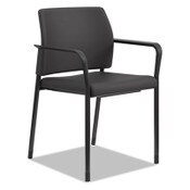 HON® Accommodate Series Guest Chair with Arms, Fabric Upholstery, 23.25" x 22.25" x 32", Black Seat/Back, Charblack Legs, 2/Carton Item: HONSGS6FBC10C