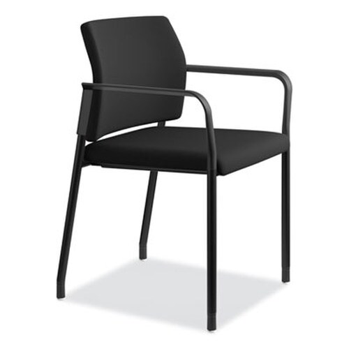HON® Accommodate Series Guest Chair with Arms, Fabric Upholstery, 23.25" x 22.25" x 32", Black Seat/Back, Charblack Legs, 2/Carton Item: HONSGS6FBC10C