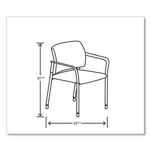 HON® Accommodate Series Guest Chair with Arms, Vinyl Upholstery, 23.5" x 22.25" x 32", Flint Seat/Back, Charblack Legs, 2/Carton Item: HONSGS6FBSX39CB