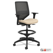 HON® Solve Series Mesh Back Task Stool, Supports Up to 300 lb, 23" to 33" Seat Height, Putty Seat/Back, Black Base Item: HONSVSM1ALC22T