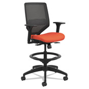HON® Solve Series Mesh Back Task Stool, Supports Up to 300 lb, 23" to 33" Seat Height, Bittersweet Seat/Back, Black Base Item: HONSVSM1ALC46T