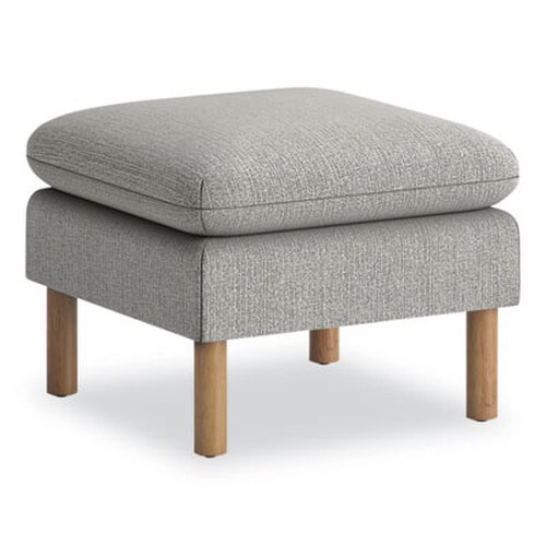 HON® Parkwyn Series Ottoman, 23" x 23" x 17.5", Gray/Oak Item: HONVP3LOTTGRY