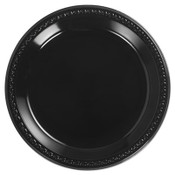 Chinet® Heavyweight Plastic Plates, 10.25" dia, Black, 125/Pack, 4 Packs/Carton Item: HUH81410