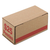 Iconex™ Corrugated Cardboard Coin Storage with Denomination Printed On Side, 8.5 x 4.38 x 3.63, Red Item: ICX94190086