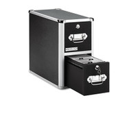 Vaultz® Two-Drawer CD File Cabinet, Holds 330 Folders or 120 Slim/60 Standard Cases, Black Item: IDEVZ01094