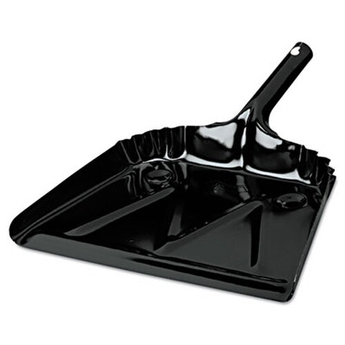 Heavy-Duty Metal Dust Pan, 12 x 14, 20-Gauge Steel, Black Heavy-Duty Metal Dust Pan, 12 x 14, 20-Gauge Steel, Black