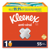 Kleenex® Anti-Viral Facial Tissue, 3-Ply, White, 55 Sheets/Box, 27 Boxes/Carton Item: KCC54505