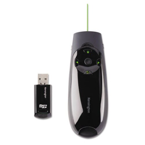 Kensington® Presenter Expert Wireless Cursor Control with Green Laser, Class 2, 150 ft Range, Black Item: KMW72426