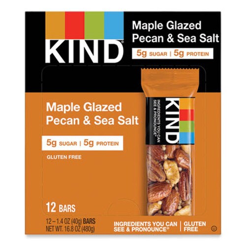 KIND Nuts and Spices Bar, Maple Glazed Pecan and Sea Salt, 1.4 oz Bar, 12/Box Item: KND17930