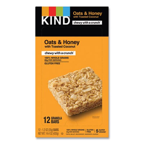 KIND Healthy Grains Bar, Oats and Honey with Toasted Coconut, 1.2 oz, 12/Box Item: KND18080