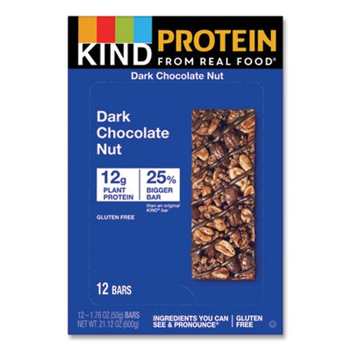 KIND Protein Bars, Double Dark Chocolate, 1.76 oz, 12/Pack Item: KND26036
