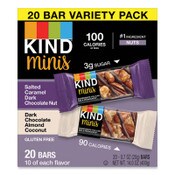 KIND Minis, Salted Caramel and Dark Chocolate Nut/Dark Chocolate Almond and Coconut, 0.7 oz, 20/Pack Item: KND27970