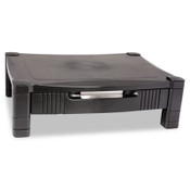 Kantek Monitor Stand with Drawer, 17" x 13.25" x 3" to 6.5", Black, Supports 50 lbs Item: KTKMS420