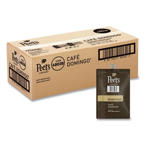 FLAVIA® Peet's Coffee Cafe Domingo Freshpack, Cafe Domingo, 0.35 oz Pouch, 76/Carton Item: LAV48035