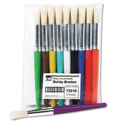 Charles Leonard® Stubby Brush Set, Natural Bristle, Round Profile, 10/Set Item: LEO73210