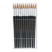 Charles Leonard® Artist Brush, Size 12, Camel Hair, Round Profile, 12/Pack Item: LEO73512