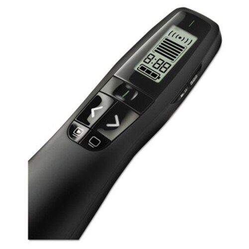 Logitech® R800 Wireless Laser Presentation Remote w/LCD Display, Class 2, 100 ft Range, Matte Black Item: LOG910001350