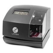 Lathem® Time 1600E Tru-Align Time Clock and Stamp, Digital Display, Dark Gray Item: LTH1600E