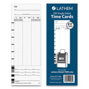 Lathem® Time Time Clock Cards for Lathem Time 700E, One Side, 3.5 x 9, 100/Pack Item: LTHE17100
