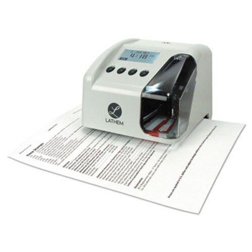 Lathem® Time LT5000 Electronic Time and Date Stamp, Digital Display, Cool Gray Item: LTHLT5000