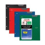 Five Star® Two-Pocket Stay-Put Plastic Folder, 11 x 8.5, Assorted, 4/Pack Item: MEA38049