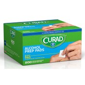 Curad® Alcohol Swabs, 1 x 1, 200/Box Item: MIICUR45581RBI