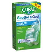 Curad® Soothe and Cool Clear Gel Bandages, Assorted, Clear, 8/Box Item: MIICUR5236V1