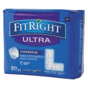 Medline FitRight Ultra Protective Underwear, Large, 40" to 56" Waist, 20/Pack Item: MIIFIT23505A