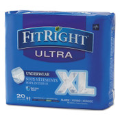 Medline FitRight Ultra Protective Underwear, X-Large, 56" to 68" Waist, 20/Pack, 4 Pack/Carton Item: MIIFIT23600ACT