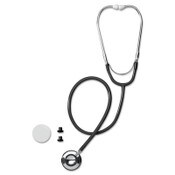 Medline Dual-Head Stethoscope, 22" Long, Black Tube Item: MIIMDS926201