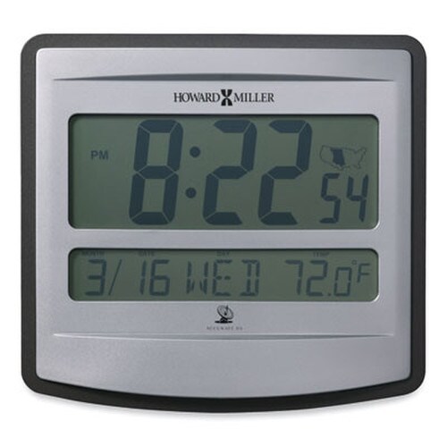 Howard Miller® Nikita Wall Clock, Silver/Charcoal Case, 8.75" x 8", 2 AA (sold separately) Item: MIL625780