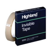 Highland™ Invisible Permanent Mending Tape, 3" Core, 0.75" x 72 yds, Clear Item: MMM6200342592